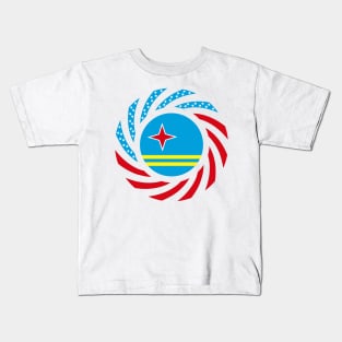 Aruban American Multinational Patriot Flag Series Kids T-Shirt